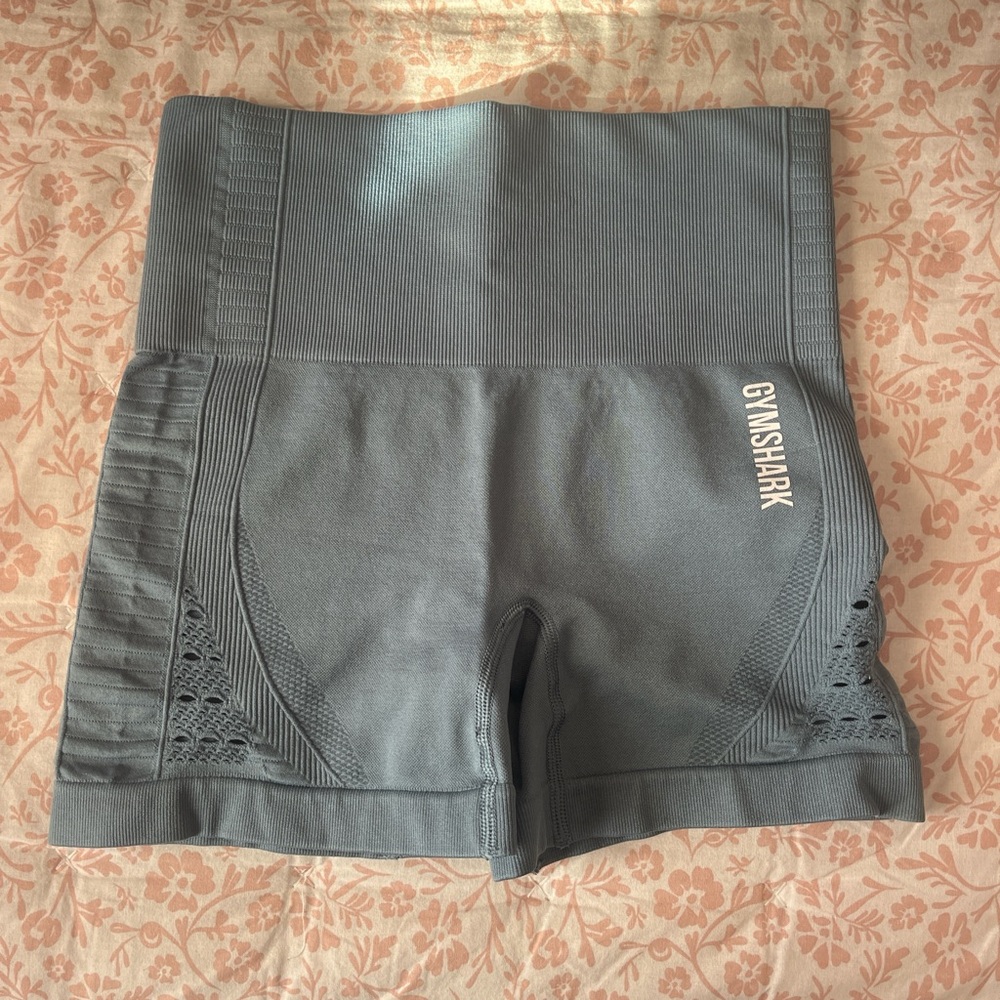Gymshark Gray/Blue High-Waisted Shorts